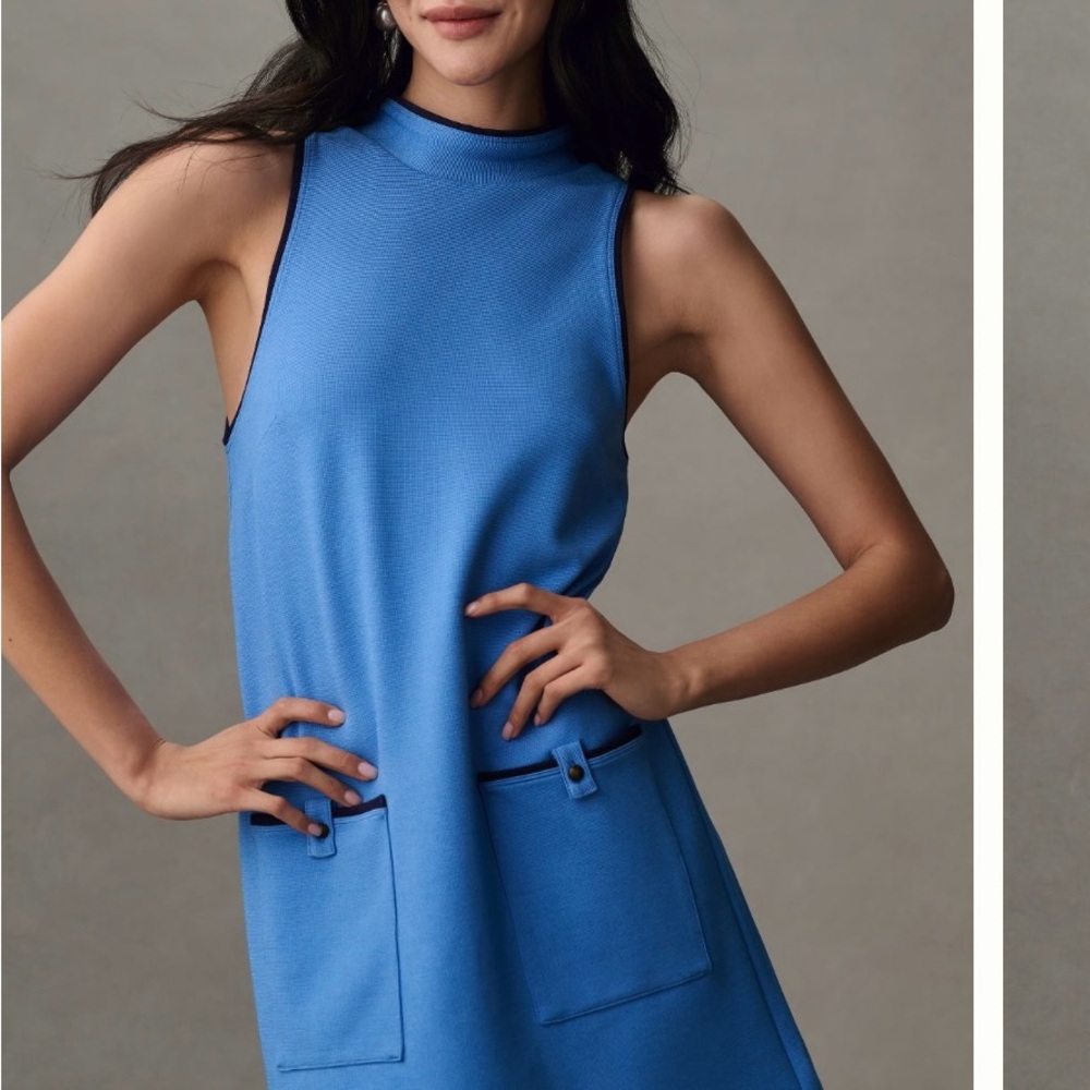 Anthropologie Maeve Mick Neck Mini Shirtdress
